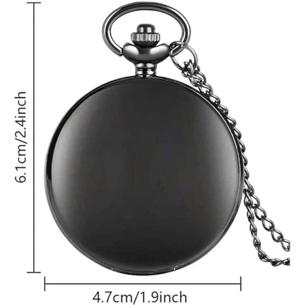 Classic Black Quartz Pocket Watch Set –Timeless Elegance in a Pair Men & Ladies